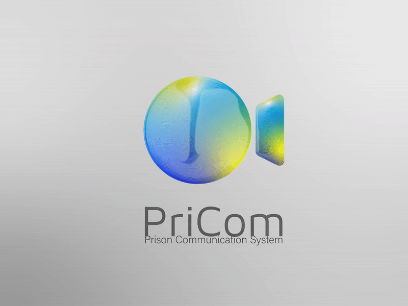 PriCom Logo 3d branding communication icon illustration logo logodesign logotype prison prisoner typography vector videocall videochat