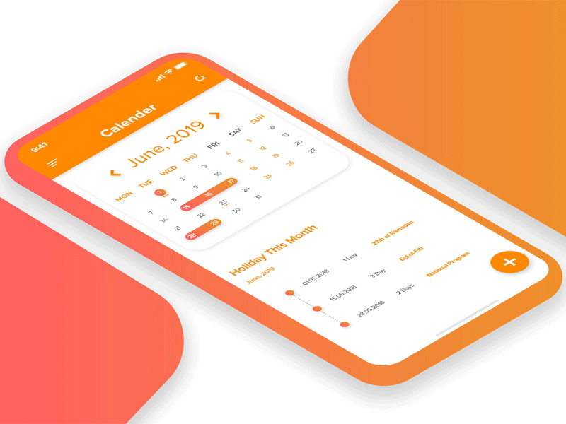 Calendar App UI adobe xd app concept auto animate calendar colorful flat interaction design task ui uiux user experience user interface