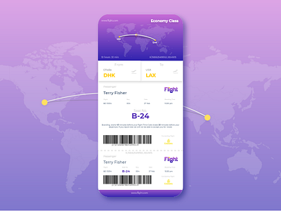 Flight Ticket Concept adobexd clean colorful design flat flight illustration ticket user interface