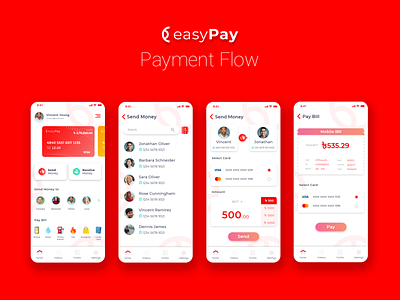 easyPay Payment Flow adobe xd app concept bank bill payment card easypay pay payment ui uiux user experience user interface