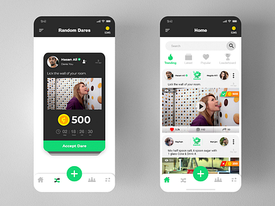 Video Social Media adobe xd app app concept challenge clean coin dare social social media social network ui uiux user experience user interface video