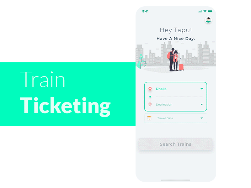 Train Ticketing/Booking Interaction adobe xd animation app concept booking challenge clean creative illustration interaction madewithadobexd micro interaction ticket ticket booking ticketing train travel ui uiux user experience user interface