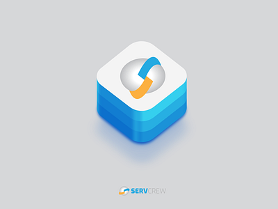 Servcrew App Icon app app icon blue clean colorful connect connecting globe network service world