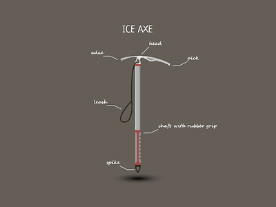 ice axe activity adventure alpinism climbing design discovery equipment everest explore extreme flat gear hiking ice ax ice axe illustration mountaineering mountains sport vector