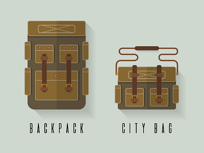 backpack & city bag backpack bag banner city citybag collection design edc flat hiking illustration rucksack set shop style travel traveling vector