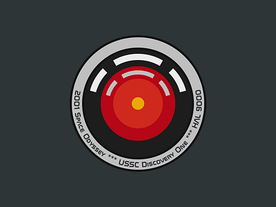 hal 9000 - mission patch badge chevron cosmos design discovery dribbbleweeklywarmup emblem flat hal 9000 illustration kubrick label mission odyssey patch space sticker stripe universe vector