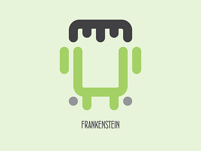 frankenstein cinema design dribbbleweeklywarmup emblem film flat frankenstein icon illustration logo movie poster retro vector vintage