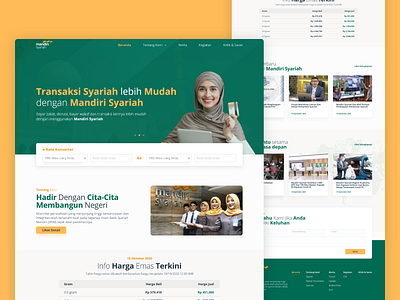 Mandiri Syariah - Exploration bank banking design green illustration orange ui uidesign user interface web website