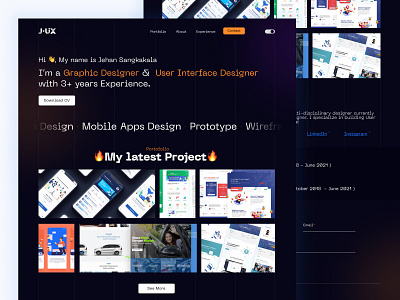 JUIX - Portfolio Website - Dark Mode
