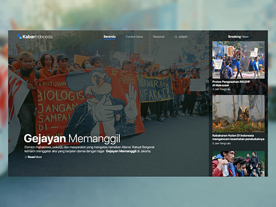 Kabar Indonesia - Gejayan Memanggil agency design illustration news ui user interface user interface design ux web web design website