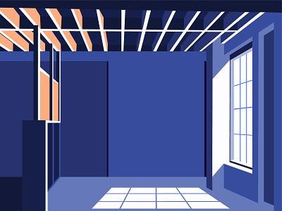 Lights 'n squares blue design illustration light window