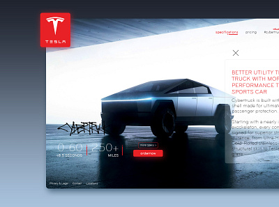 CyberTruck - TESLA design landing page design photoshop uidesign