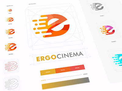 Ergocinema app logo brand and identity brand identity design brand identity designer logo logo design