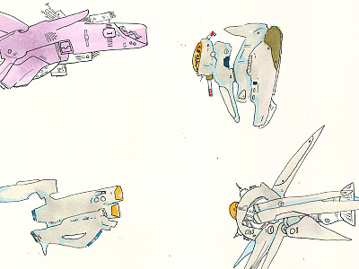 Ship Scans drawing illustration ink line marker new ship space