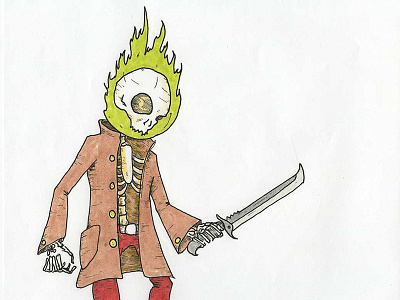 Undead Ripper concept fiction guardian illustration ink marker photoshop sci fi skeleton