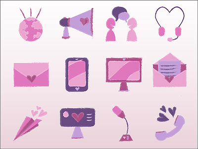 Pink Icon Set drawing free icons girly icons illustration pink pretty
