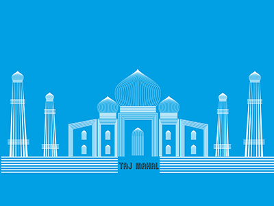Taj Mahal arc art design graphic illustration line logo minimal monument tajmahal