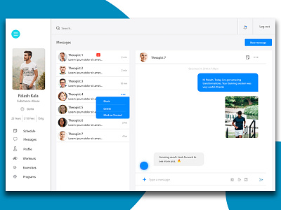 Chat Screen application chat app chat box chat screen concept app health app health care medical app medical care message app messenger minimal onboarding screen redesign ui concept ui dashboard website