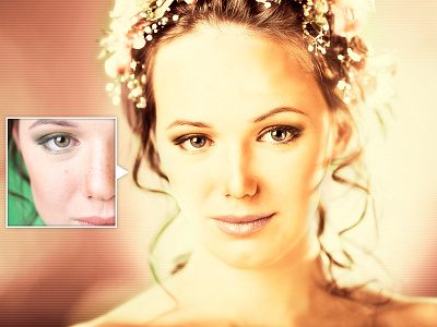 Blushing beauty correction glamour retouching