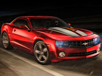 Chevrolet Camaro auto car compositing photo manipulation retouching