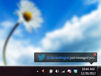 Twitter notification popup