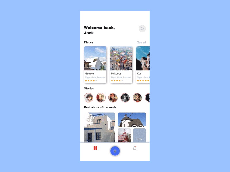 A dynamic little exercise. travel agency travel app uiux 动效 练习