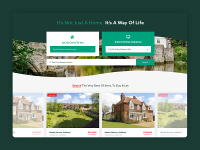 Luxury Estate Agent adobe banner british countryside digital english estate agent green home homepage houses luxury mannor mansion red website xd xd design