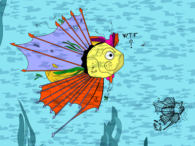 Inktober day 1 - Fish colorful fish illustration illustrator inktober2020 vectorart vectorial illustration vectorillustration