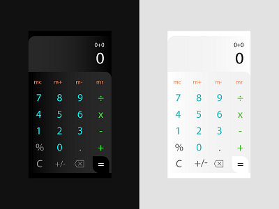 Black/White Calculator Dailyui004