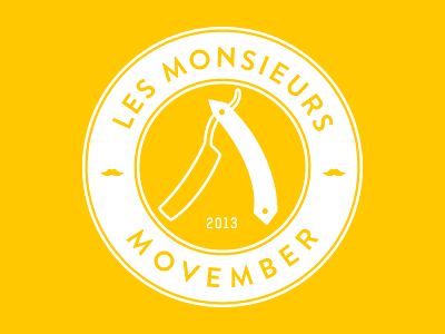 Les Monsieurs Movember barber logo monsieurs moustache movember november shaving vintage