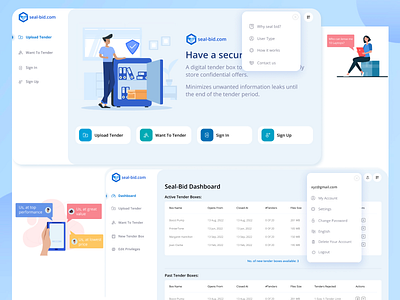 SEAL-BID branding design illustration minimal ui ux vector web