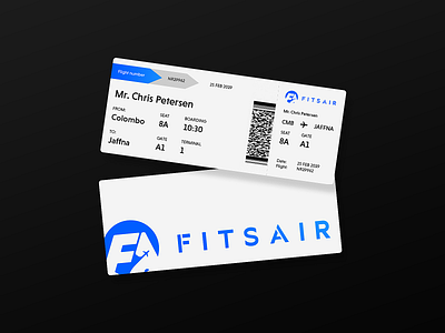 FITS AIR Ticket Design airline branding design identity minimal srilanka