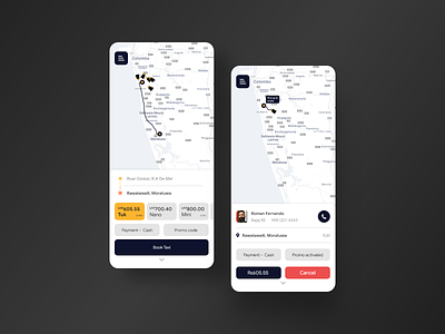 Caboo Taxi App Concept app app design caboo design iphone x minimal srilanka ui ux yellow