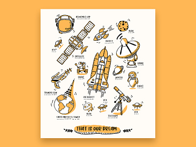 doodle doodle ui 包装 星球 机器人 火箭 科幻 科技 设计 雷达