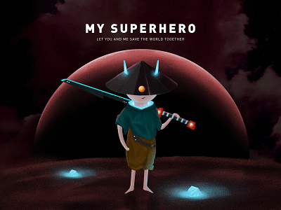 my superhero design hero illustration mysterious ninja panda plant startup page ui universe warrior y园糖