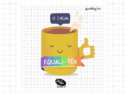 Equali-tea🌈 art doodle equalitea equality illustratedart illustration ipadpro lgbtcommunity lgbtq loveislove pride procreate queer tea teapun