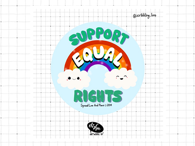 Support Equal Rights🌈 art artist cute cuteart equal equal rights equality illustration pride procreate queer rainbow