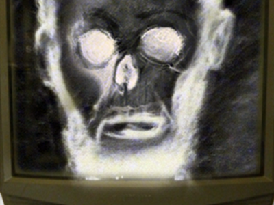 X-Ray-Abe charcoal digital illustration skull