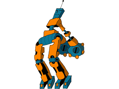 Robot-stretch illustration painting robot