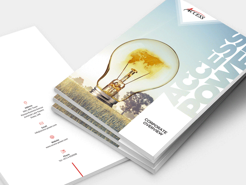 Access Power Brochure brochure design dubaifreelancedesigner freelancer graphic design power renewal energy