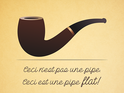 Magritte  Pipe / Flat Design