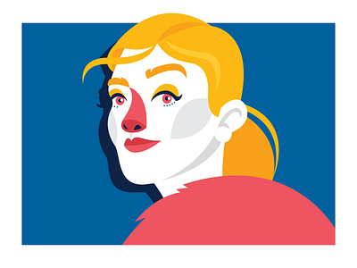 La Strada: Ola blue character character concept design face femenine flat girl girlpower illustration illustrator poland poznan red strong vector yellow