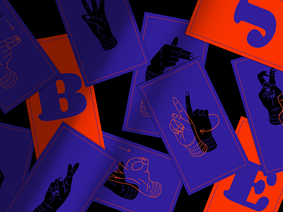 Give me a sign! alphabet blue cards deaf design game hand hands illustrate illustration letter movement orange photoshop poland polish sign language sign sign language
