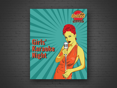 Retro Poster Design - Girls Karaoke Night concert poster karaoke music poster poster design retro fonts retro poster sports bar the united