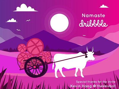 Namaste Dribbble (Hello Dribbble) debut post first post hello hello dribbble india namaste dribbble