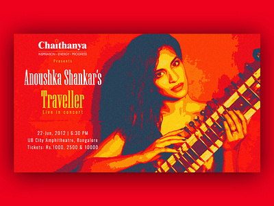 Anoushka Shankar's Traveller - Live In Concert - Poster Design anoushka shankar anoushka shankar india anoushka shankar poster concert poster music concert poster sitar concert traveller album