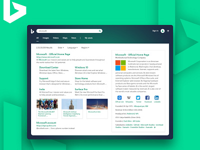 Bing Search Results Screen - Redesign