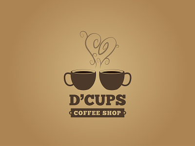 D'Cups Coffee Shop - Logo cafe logo coffee coffee shop coffee shop logo creative logo logo design restaurant tea unique logo