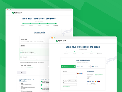 Japan Railway Pass - Checkout checkout desktop form payment steps ui ux web website