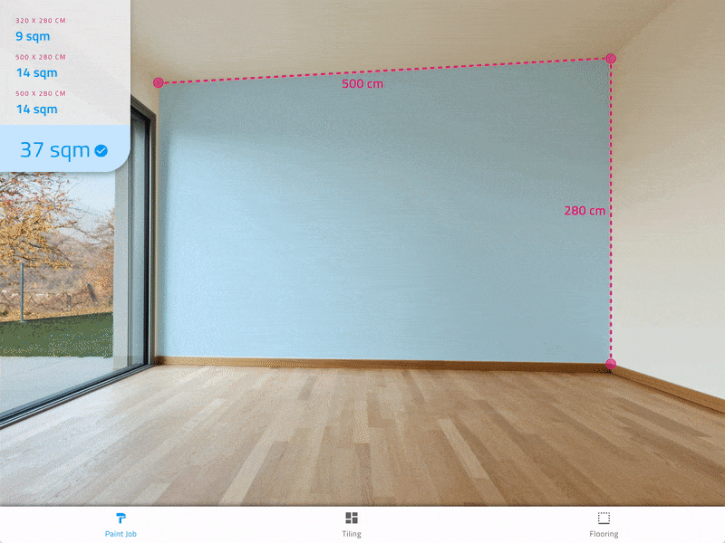 Paint & Tiles augmented reality clean clear construction design flat flooring interior material paint planning simple tiles ui ux